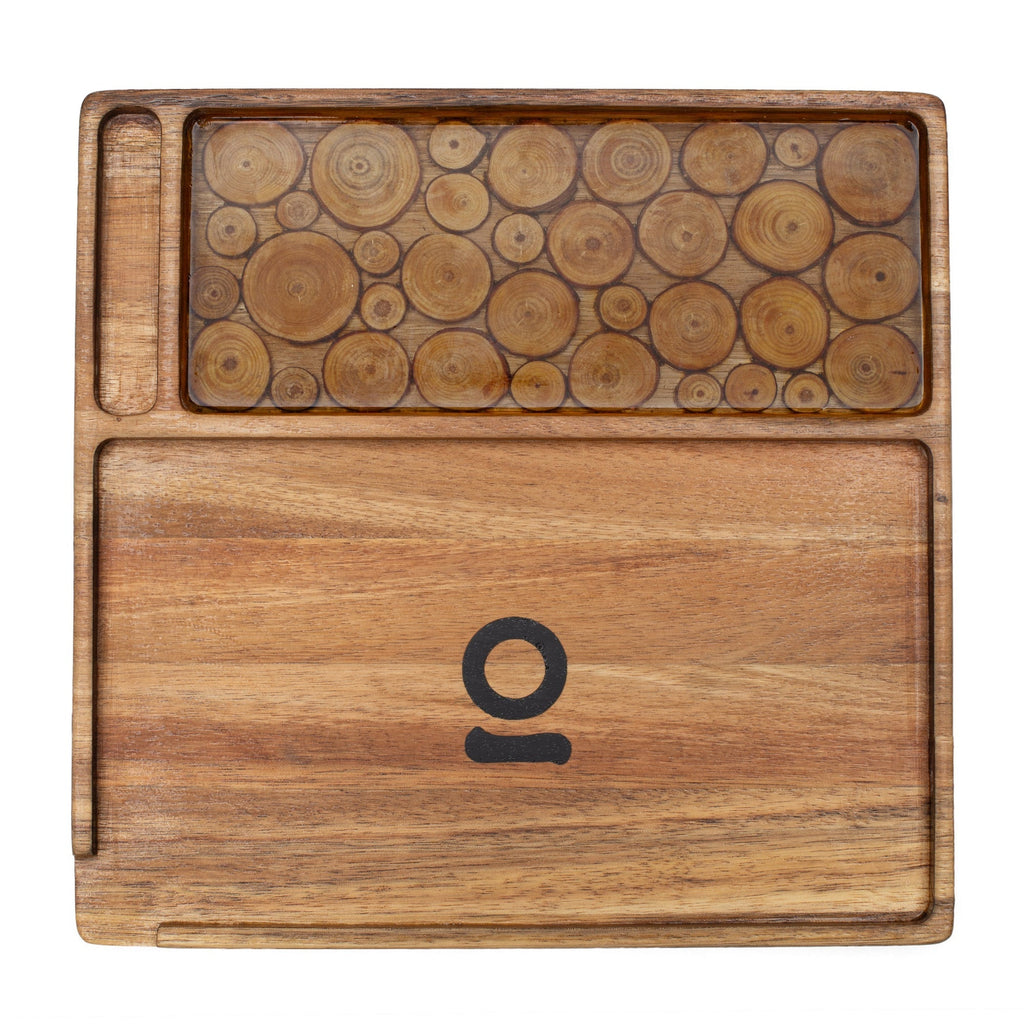 Ongrok Acacia Wood Rolling Tray (9.5" x 9.5")